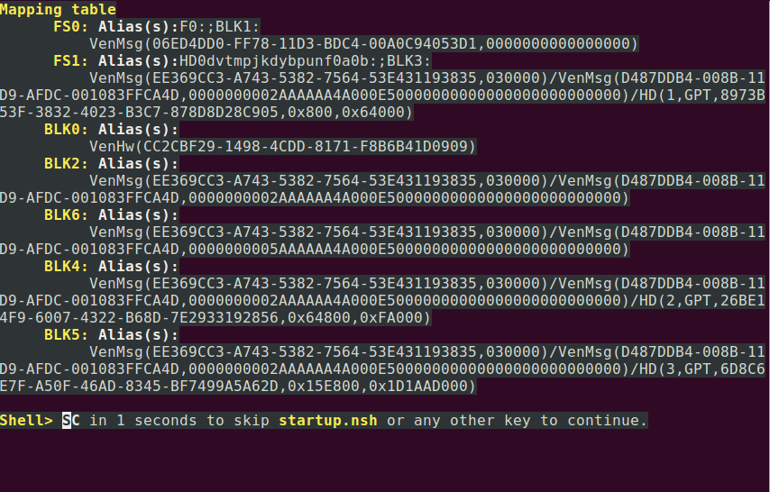 图3. UEFI - EFI Internal Shell